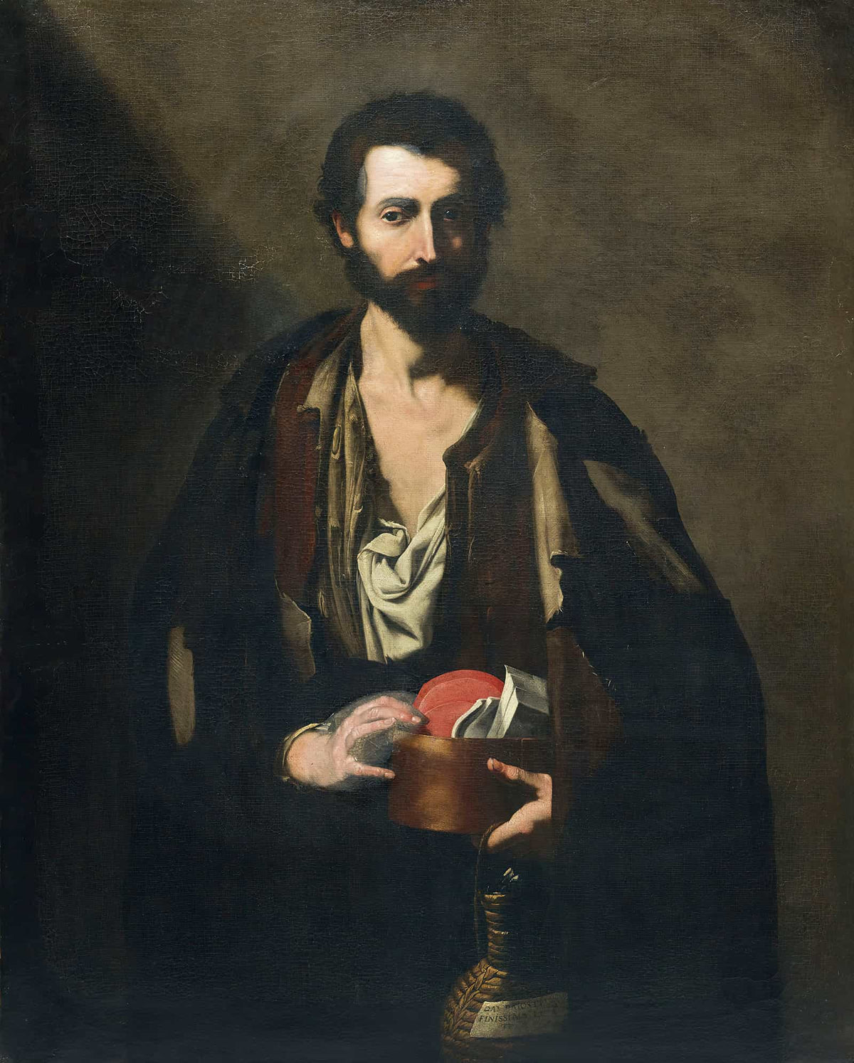 A Philosopher With A Wine Flask by Jusepe De Ribera