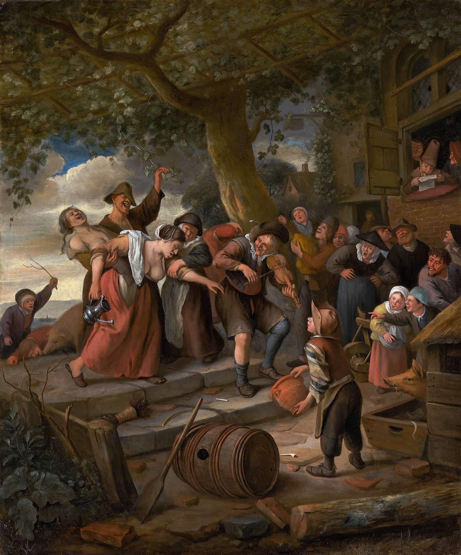 A Pig Belongs In The Sty  by Jan Steen