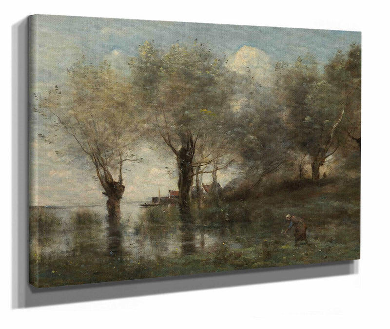 A Pond In Picardy by Jean Baptiste Camille Corot
