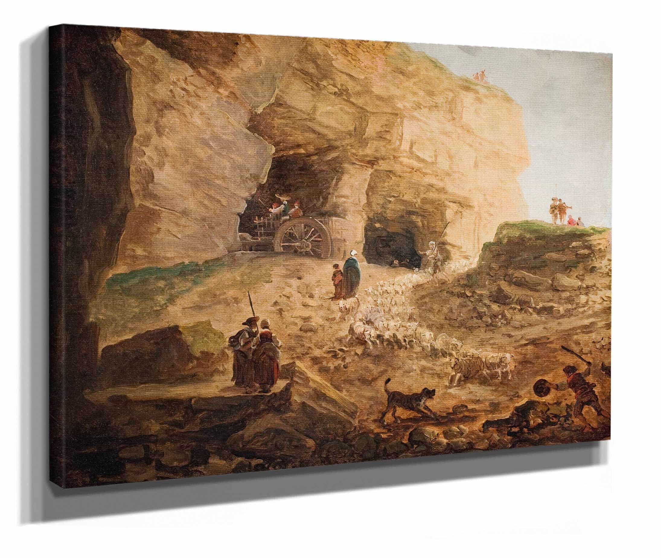 A Quarry With A Flock Of Sheep by Hubert Robert