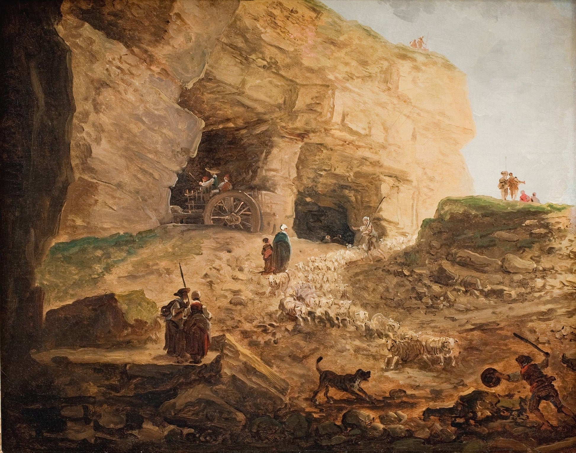 A Quarry With A Flock Of Sheep by Hubert Robert