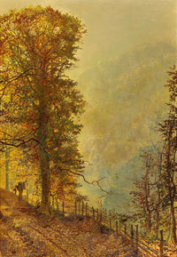 A Rabbit Hunter On A Riverside Road by John Atkinson Grimshaw