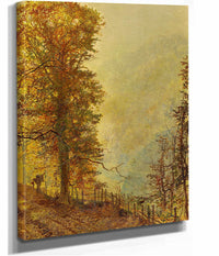 A Rabbit Hunter On A Riverside Road by John Atkinson Grimshaw