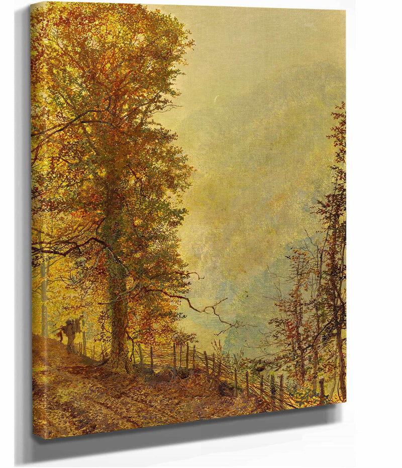 A Rabbit Hunter On A Riverside Road by John Atkinson Grimshaw