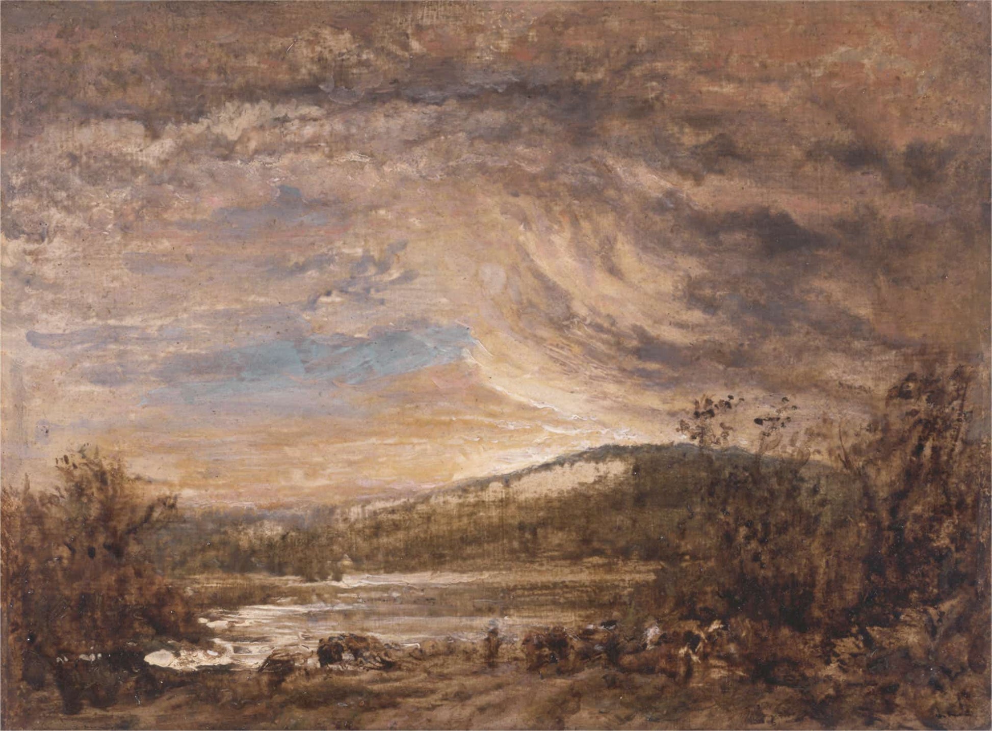 A River Landscape by John Linnell
