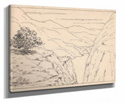 A River Landscape With Steep Cliffs  by Herbert Crowley