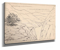 A River Landscape With Steep Cliffs  by Herbert Crowley