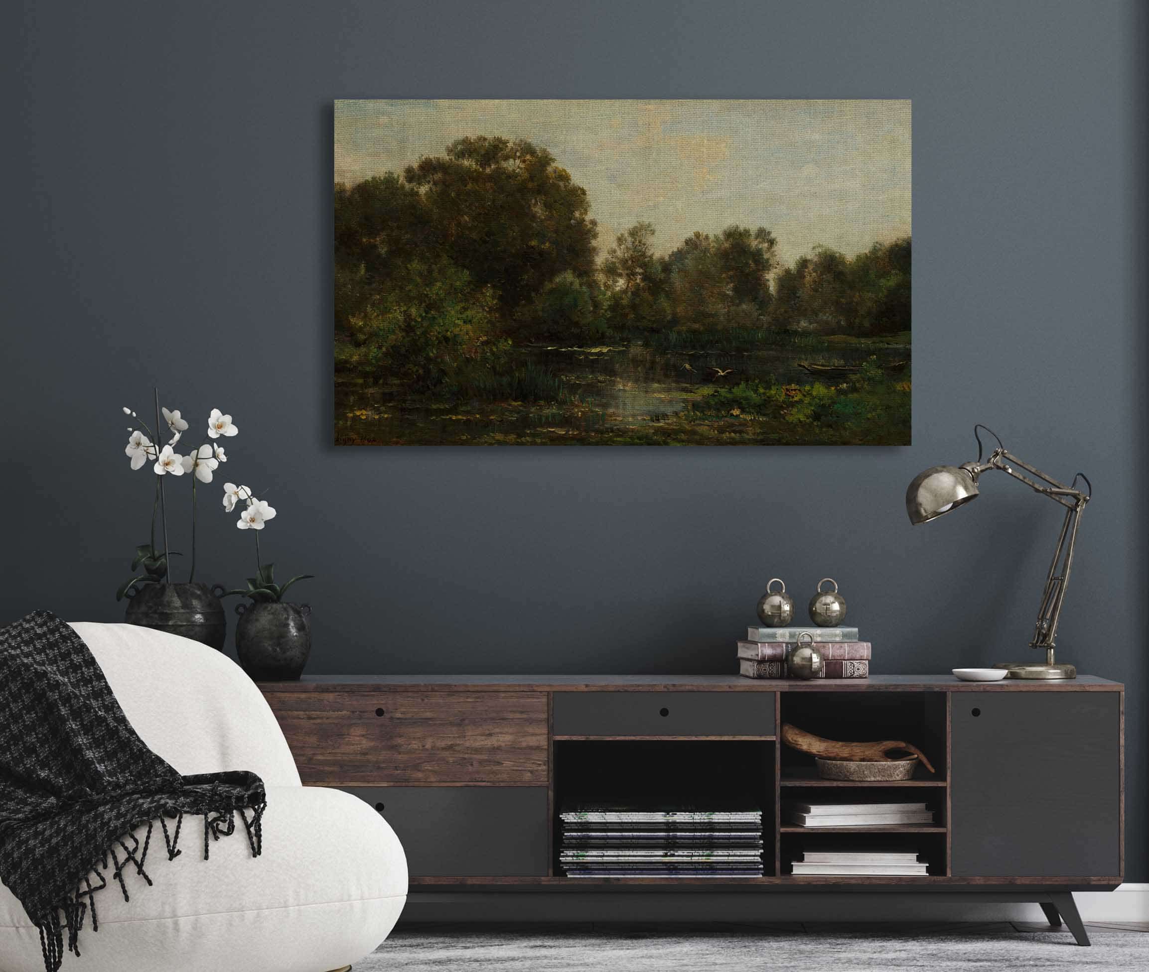 A River Landscape With Storks by Charles Francois Daubigny