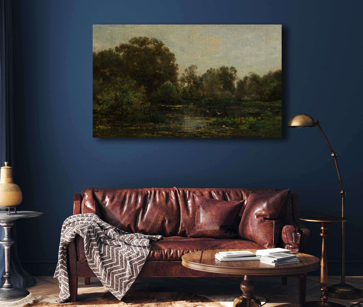 A River Landscape With Storks by Charles Francois Daubigny