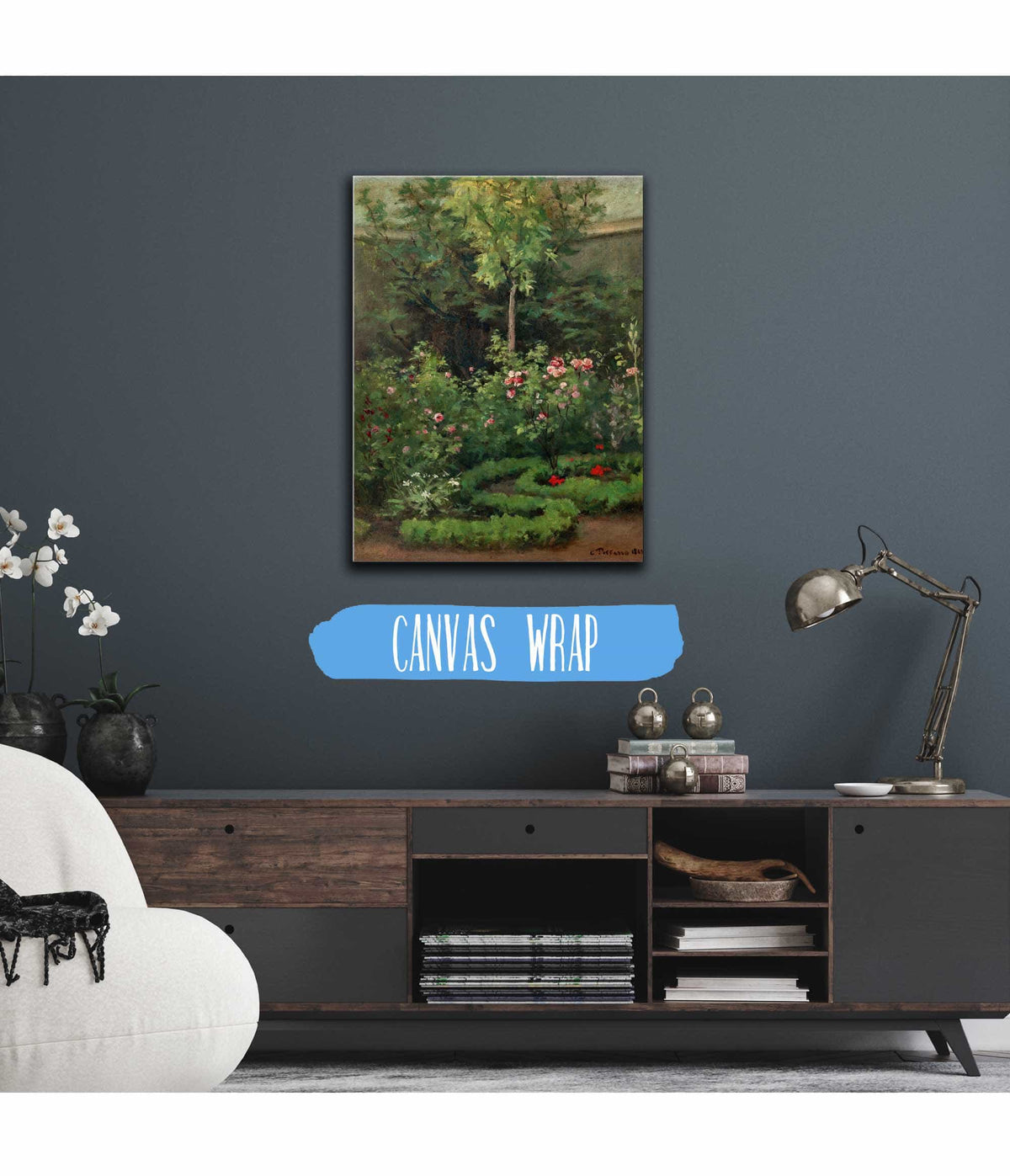 A Rose Garden by Camille Pissarro