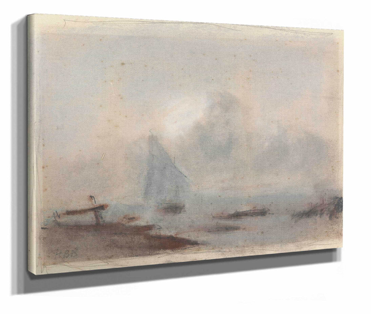 A Sailing Ship Near Shore by Hercules Brabazon Brabazon