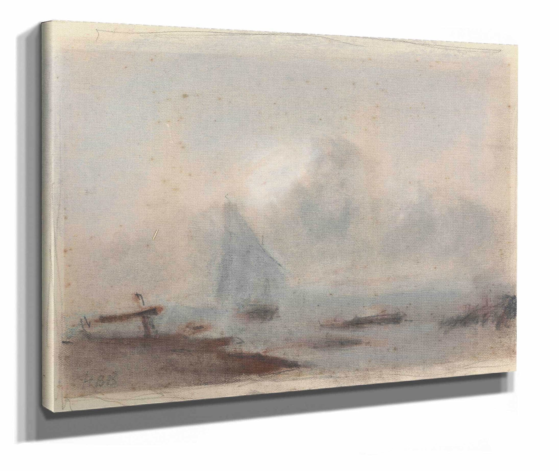 A Sailing Ship Near Shore by Hercules Brabazon Brabazon