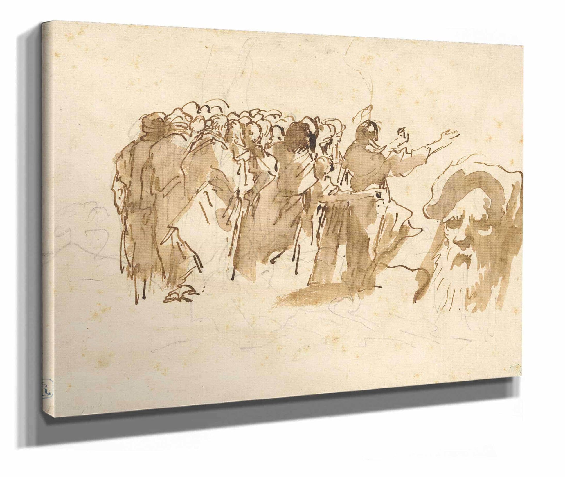 A Saint Preaching And The Head Of An Oriental by Giovanni Domenico Tiepolo
