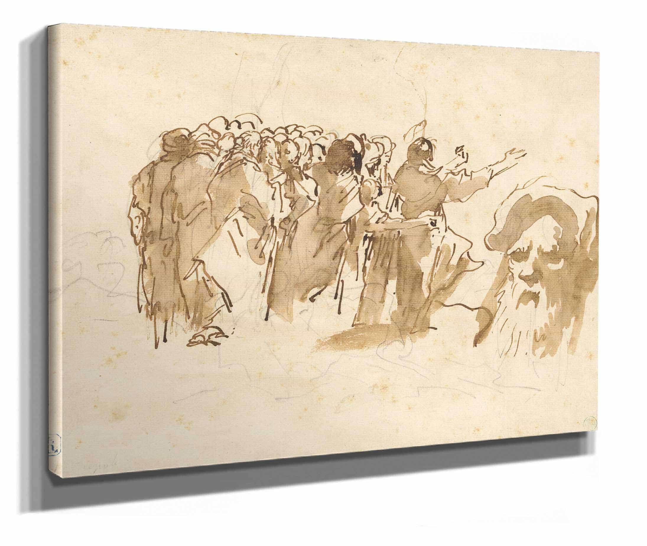 A Saint Preaching And The Head Of An Oriental by Giovanni Domenico Tiepolo