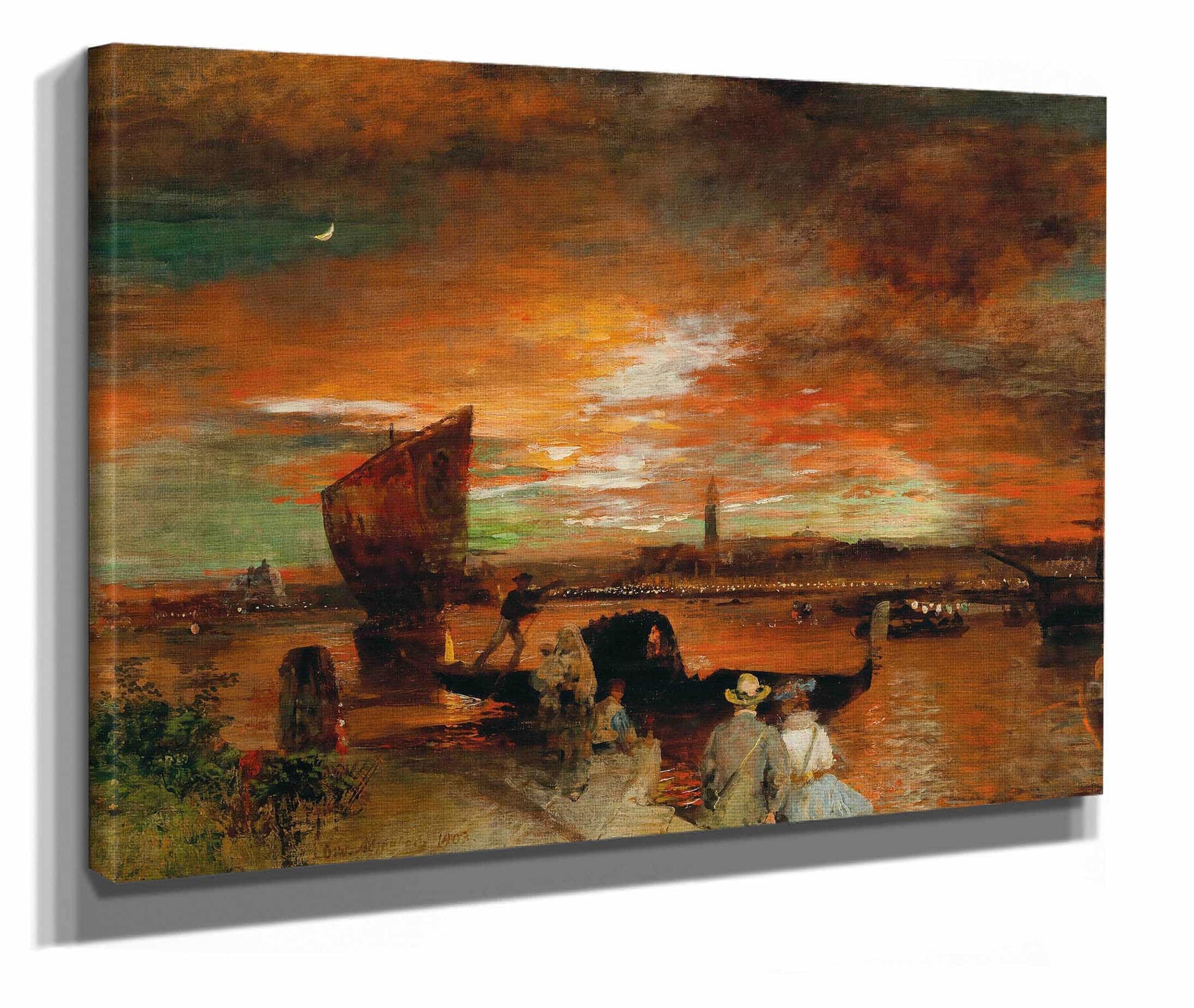 A Scene At Dusk In Venice by Oswald Achenbach