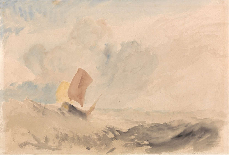 A Sea Piece A Rough Sea With A Fishing Boat To by Joseph Mallord William Turner