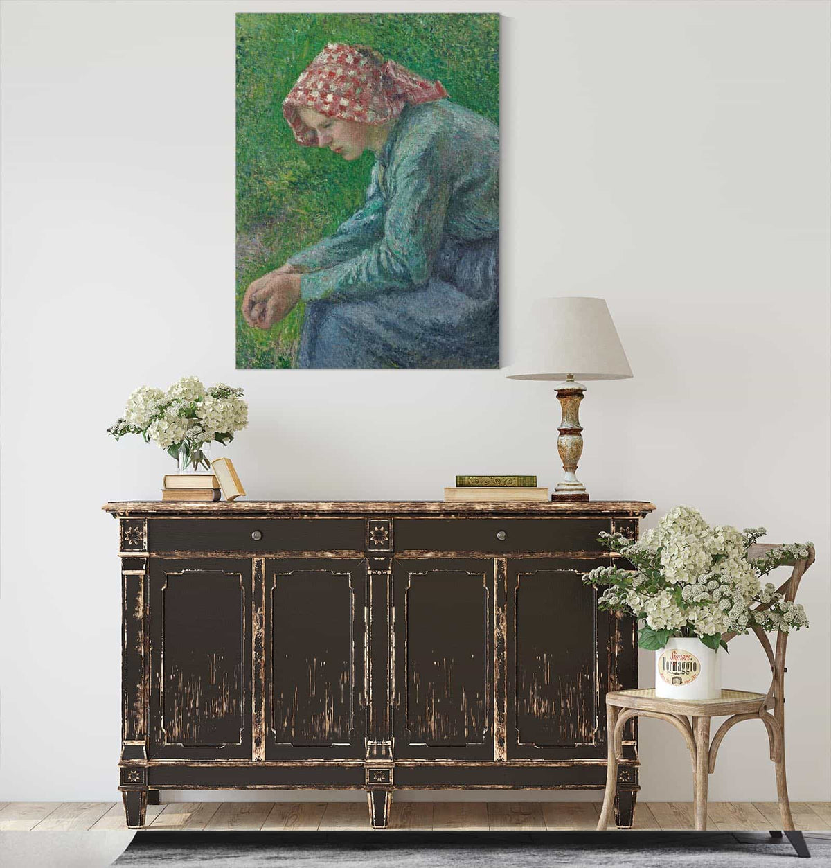 A Seated Peasant Woman by Camille Pissarro