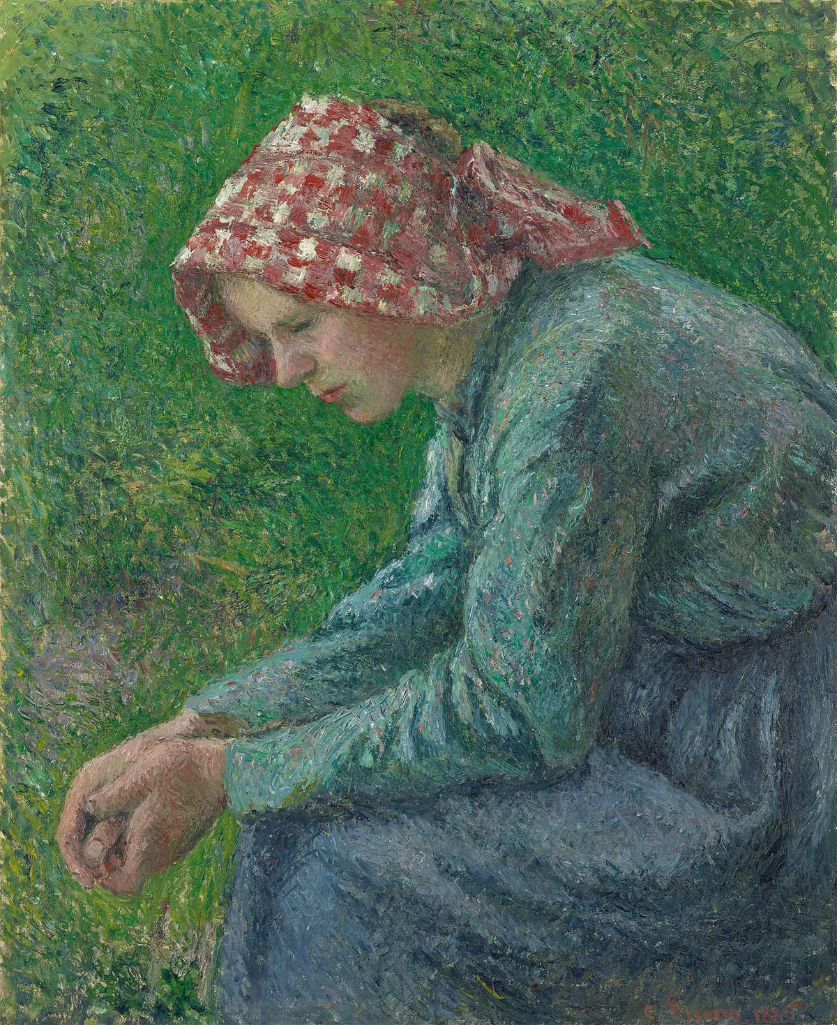A Seated Peasant Woman by Camille Pissarro