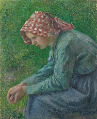 A Seated Peasant Woman by Camille Pissarro