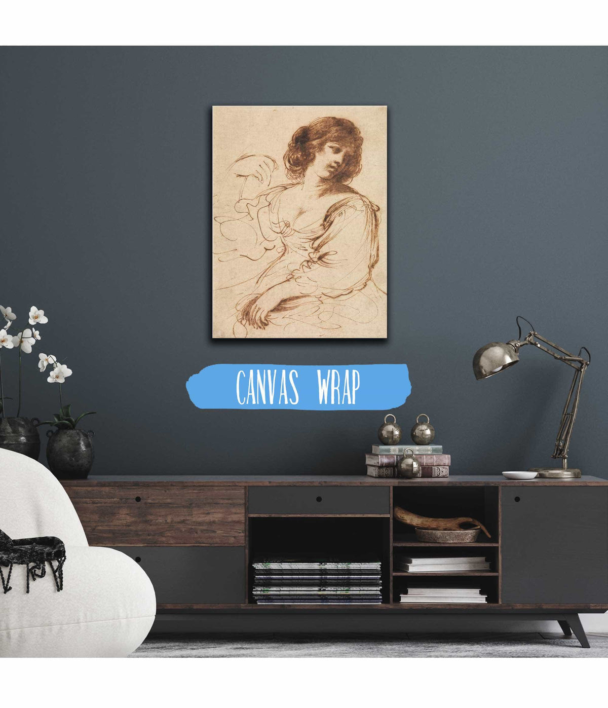 A Seated Young Woman Looking Over Her Shoulder Early Mid Th Century by Guercino