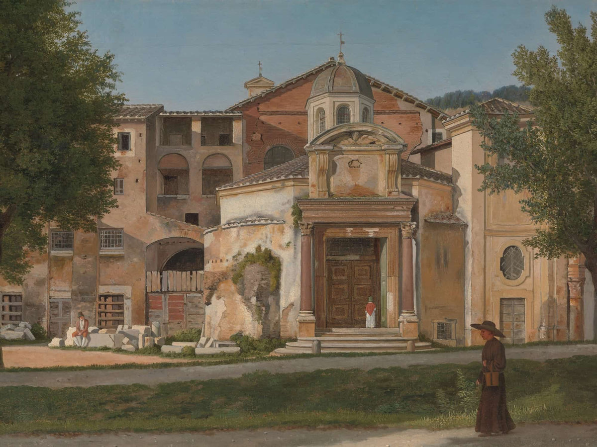 A Section The Church Of Saints Cosmas And Damian by Christoffer Wilhelm Eckersberg