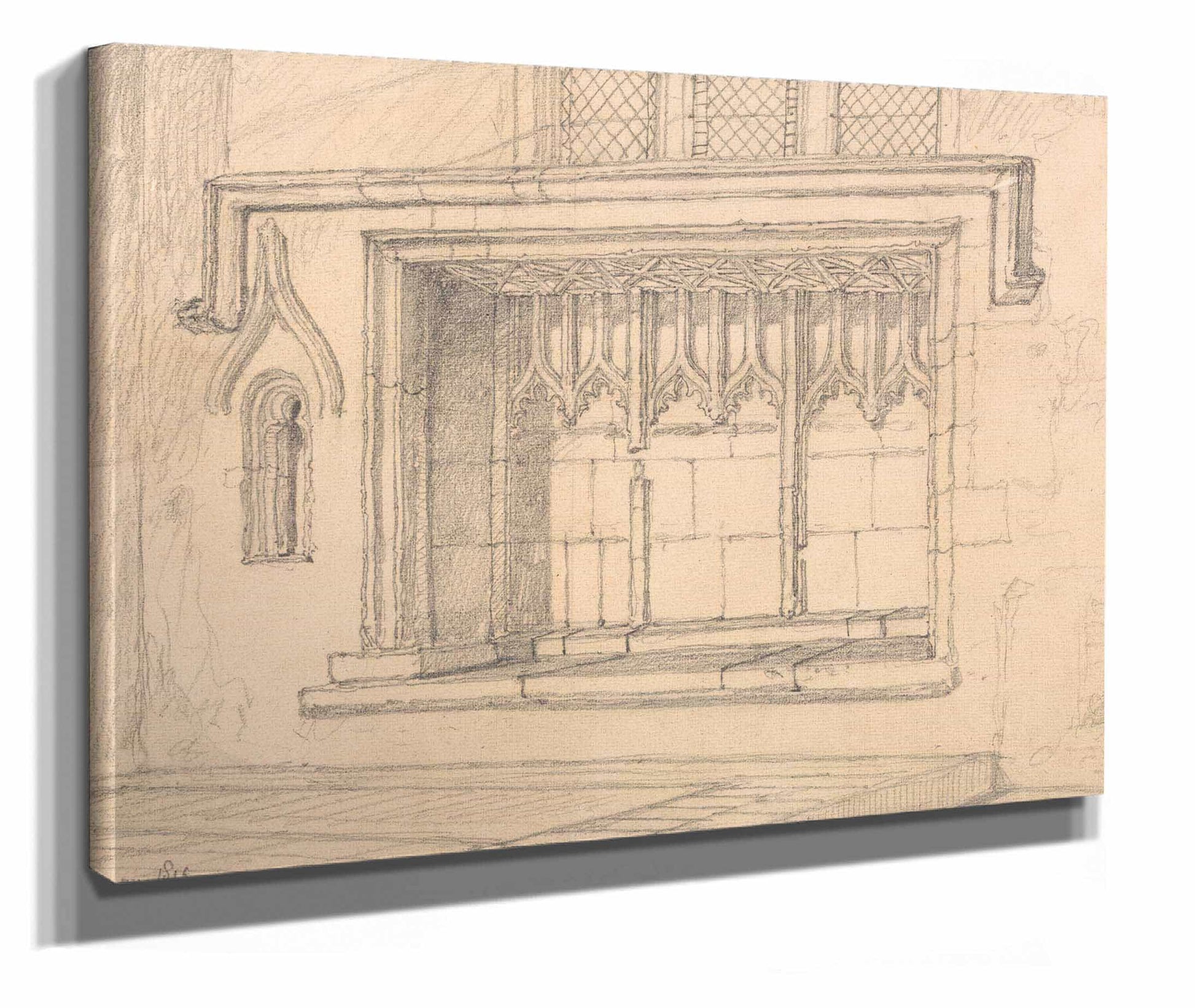 A Sedilia In Upwell Church Norfolk by John Sell Cotman