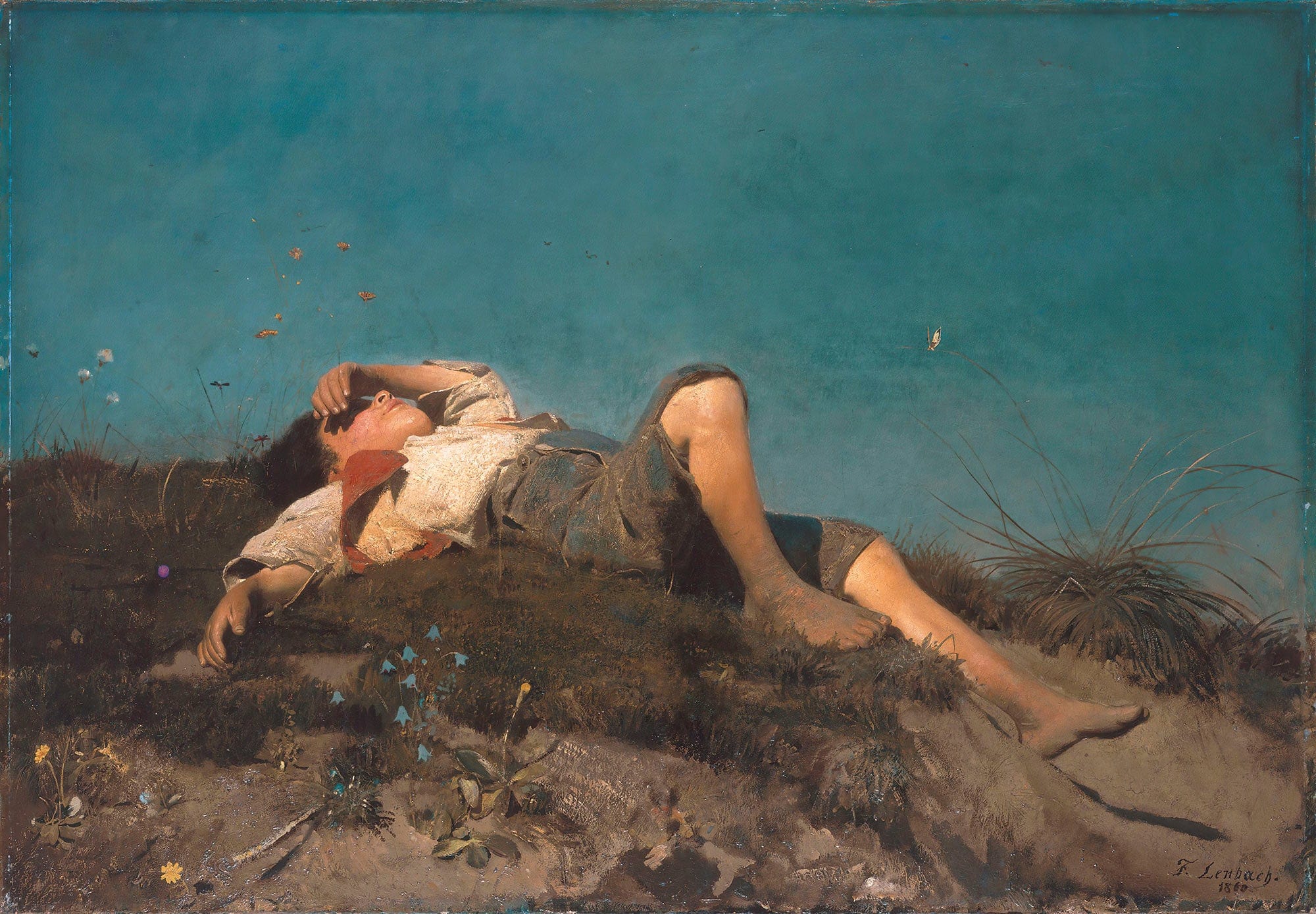 A Shepherd Boy by Franz Von Lenbach