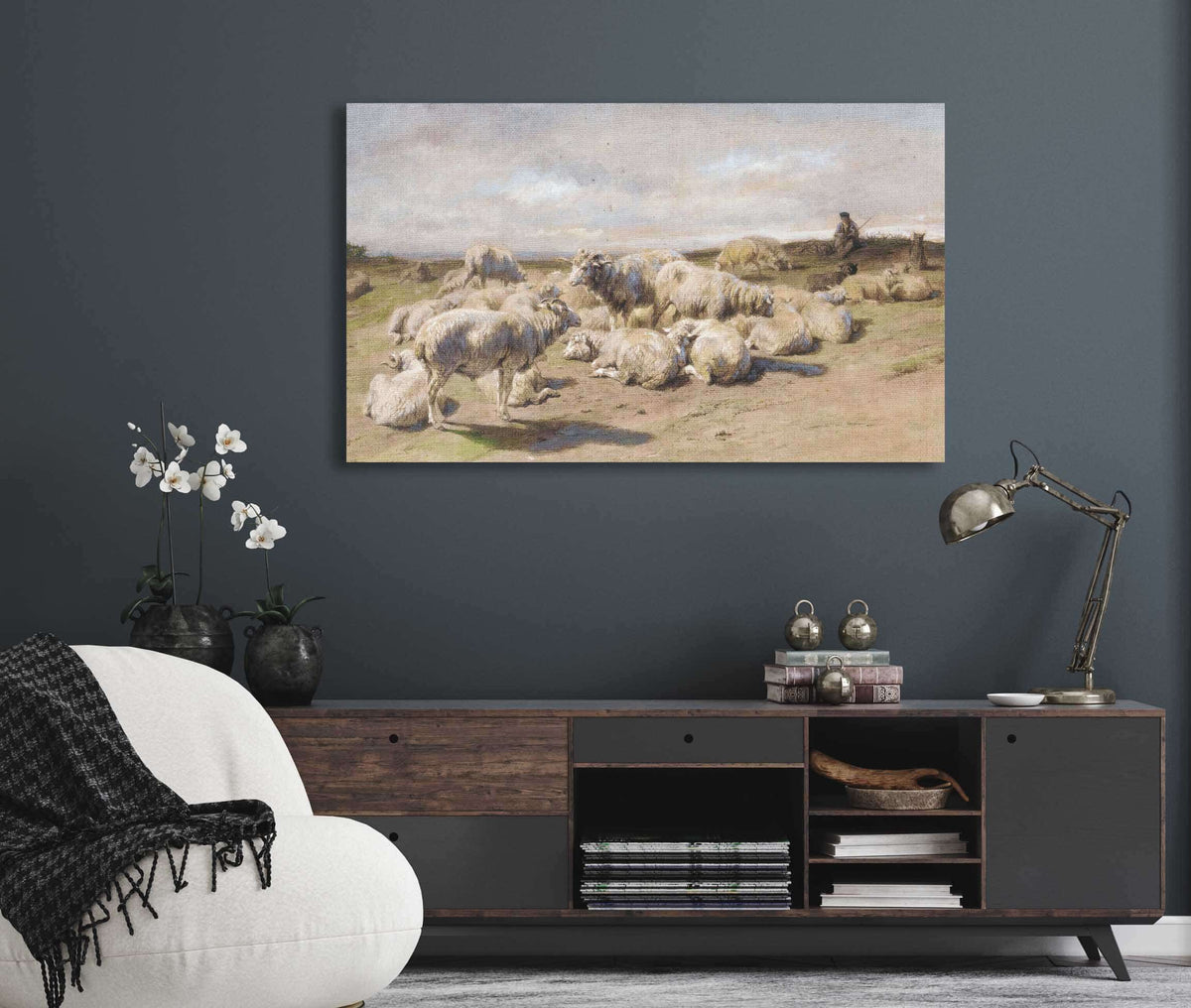 A Shepherd Resting With His Flock by Rosa Bonheur