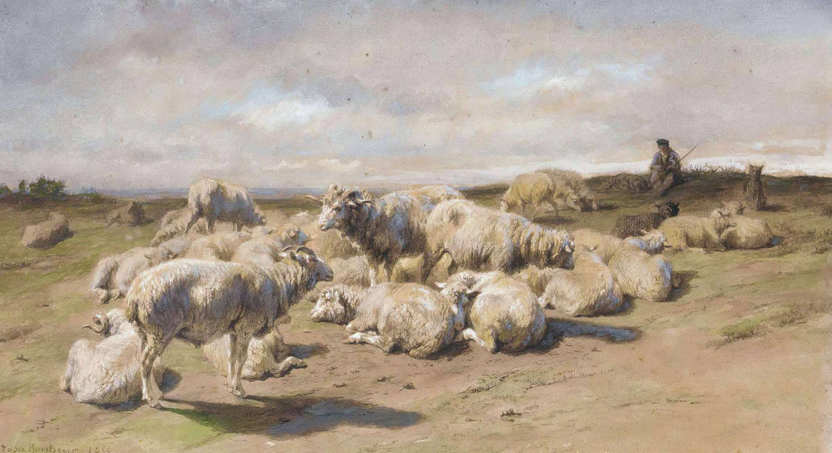 A Shepherd Resting With His Flock by Rosa Bonheur
