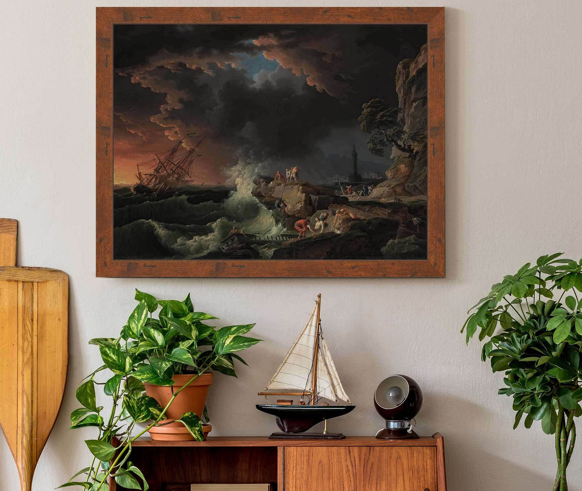 A Shipwreck With Figures Coming Ashore by Claude Joseph Vernet