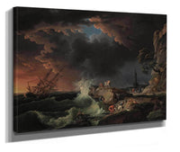 A Shipwreck With Figures Coming Ashore by Claude Joseph Vernet