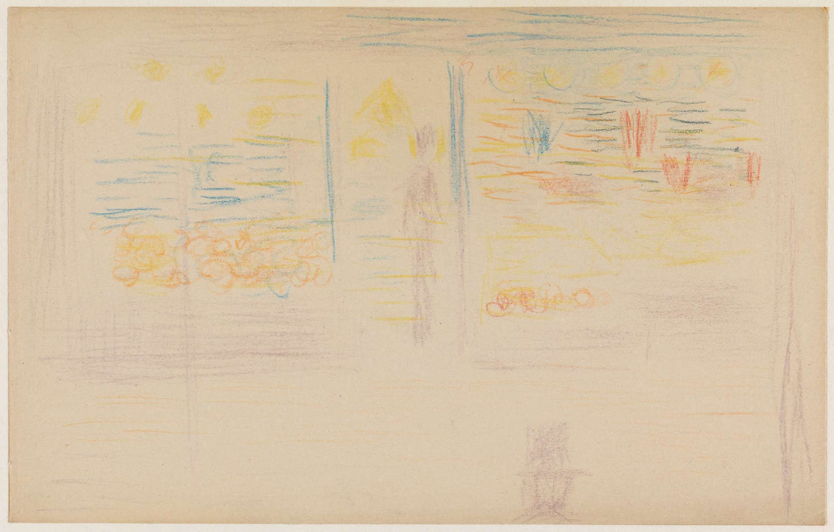 A Shop And Two Figures by Georges Seurat