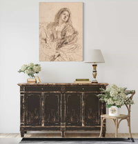 A Sibyl Holding A Scroll Study For The Cimmerian Sibyl by Guercino