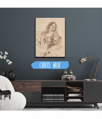 A Sibyl Holding A Scroll Study For The Cimmerian Sibyl by Guercino