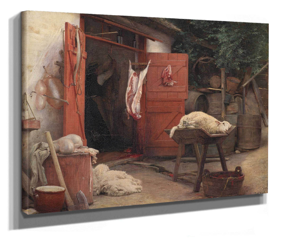 A Slaughterhouse In Hellebaek by Carl Bloch