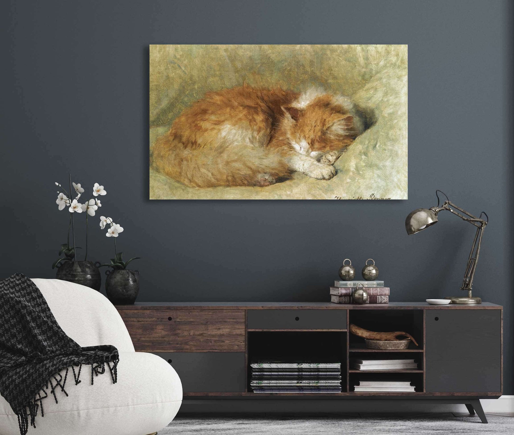 A Sleeping Cat by Henriette Ronner Knip