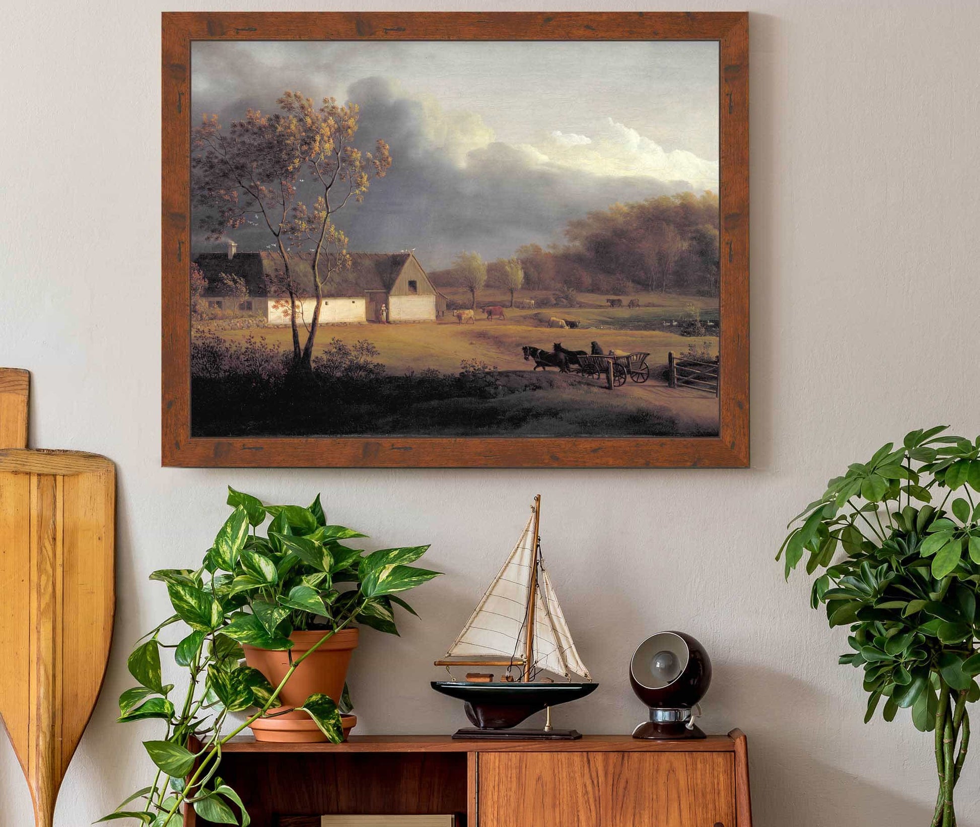 A Storm Brewing Behind A Farmhouse In Zealand by Jens Juel