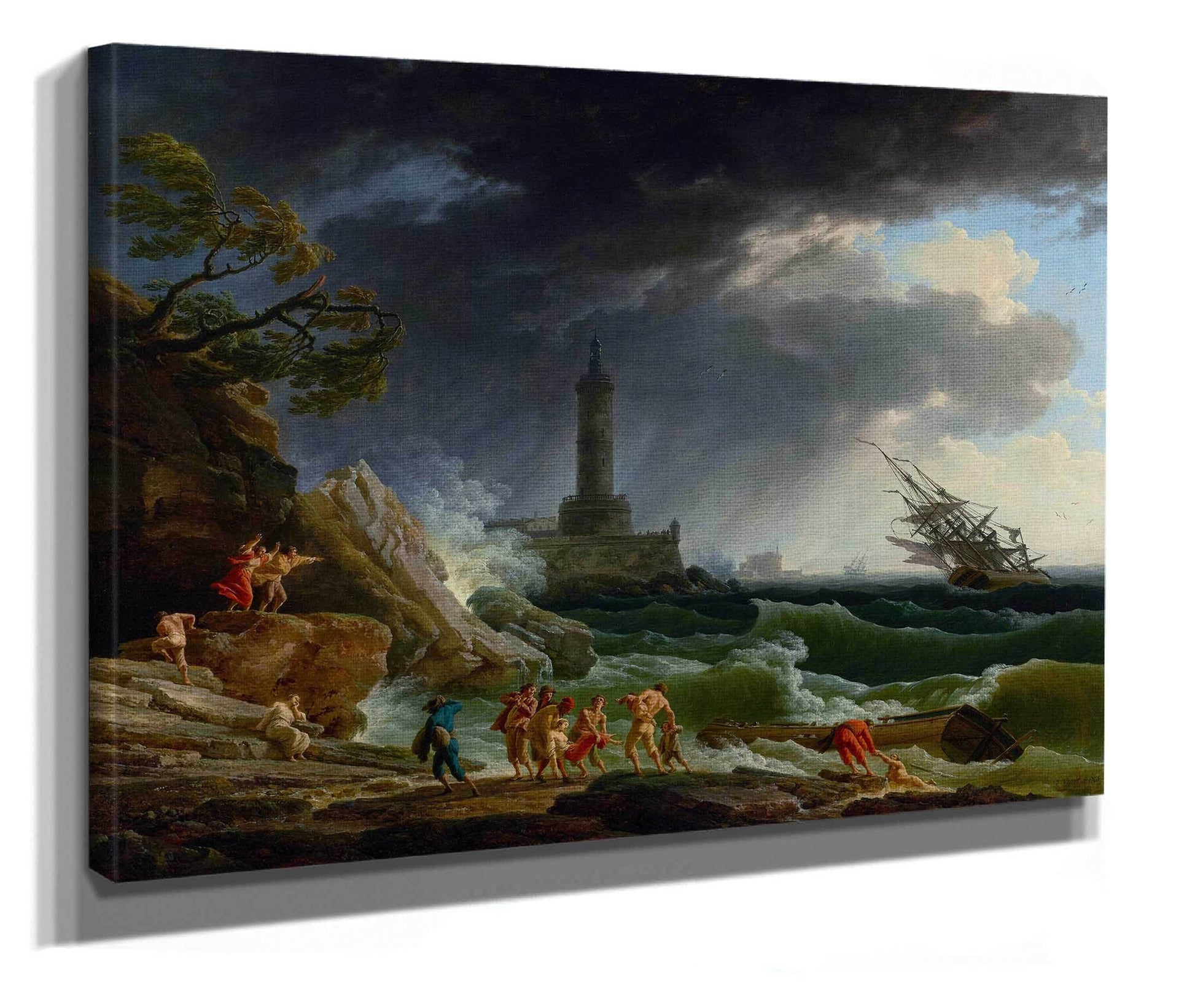 A Storm On A Mediterranean Coast by Claude Joseph Vernet