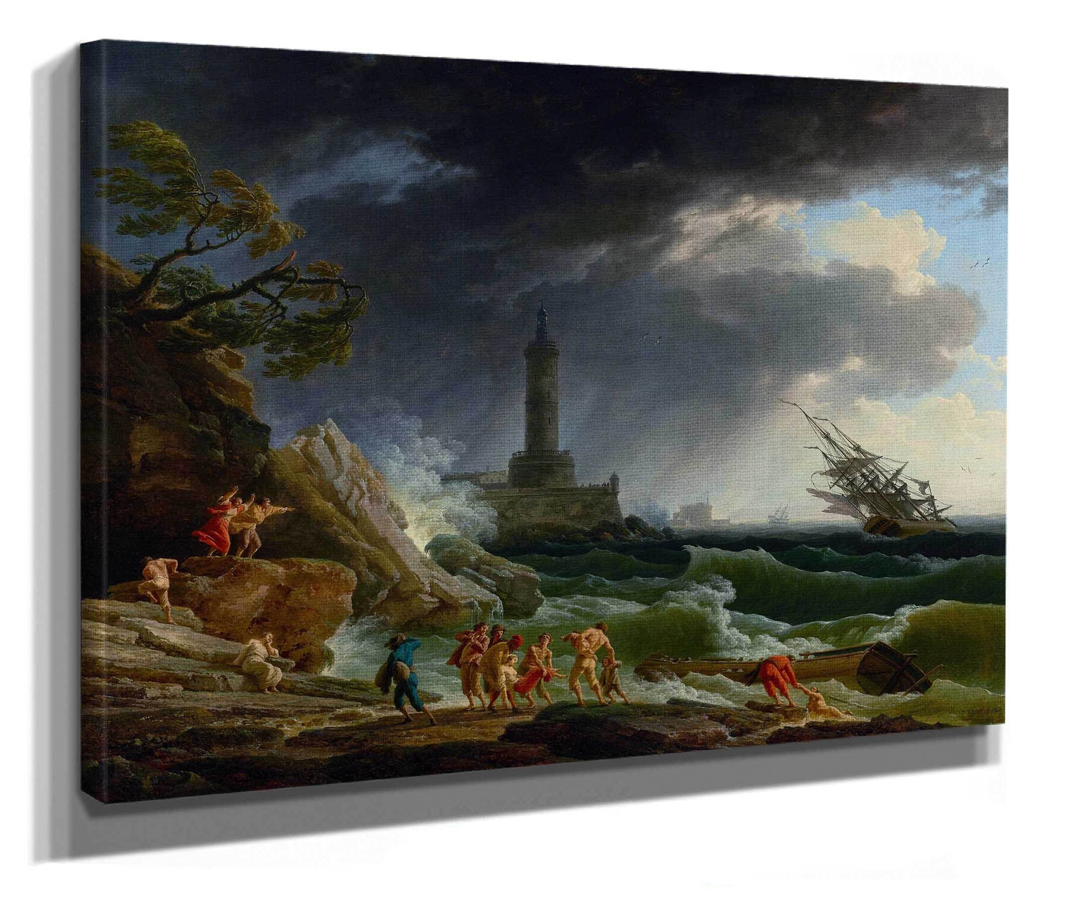 A Storm On A Mediterranean Coast by Claude Joseph Vernet