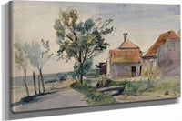 A Stream Running Between Houses And A Road by Johan Barthold Jongkind