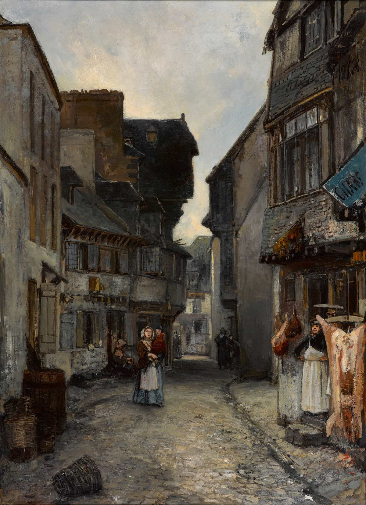 A Street In Landerneau by Johan Barthold Jongkind