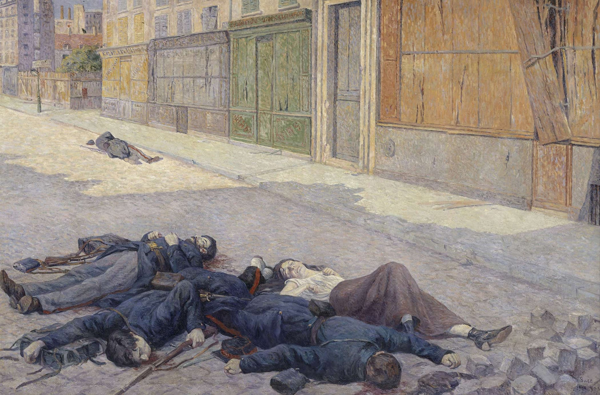 A Street In Paris In May Between And by Maximilien Luce