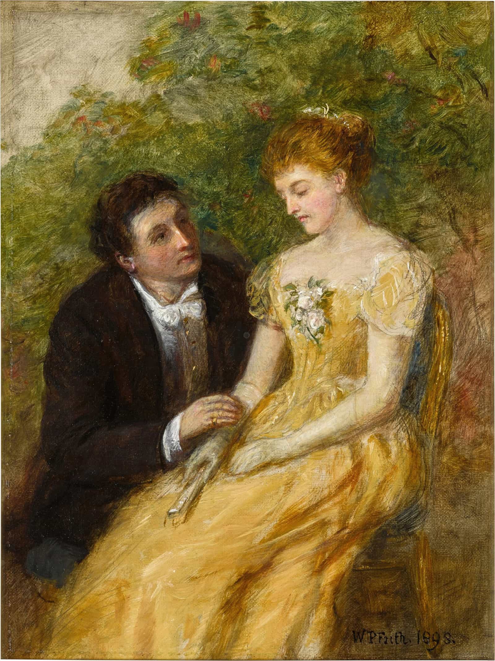 A Study For In The Conservatory A Critical Moment by William Powell Frith