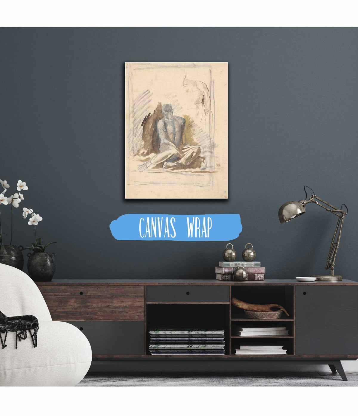 A Study Of A Seated Figure Of A Man   by Ladislav Mednyanszky