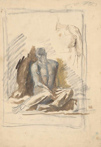 A Study Of A Seated Figure Of A Man   by Ladislav Mednyanszky