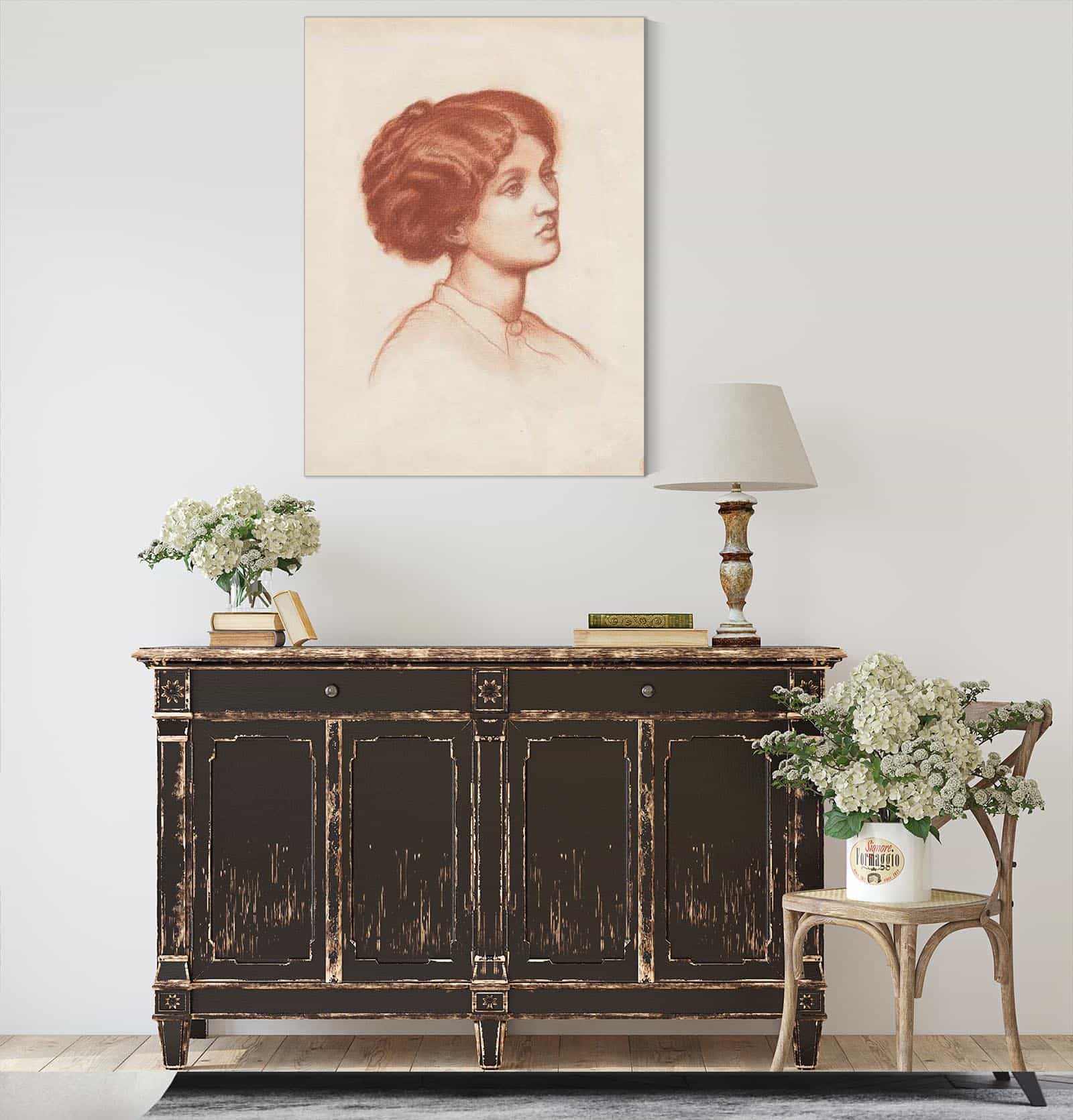 A Study Of Mrs Frederick Leyland Bust Length For Monna Rosa by Dante Gabriel Rossetti