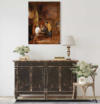 A Tavern Interior With Boors Playing Cards by David Teniers The Younger