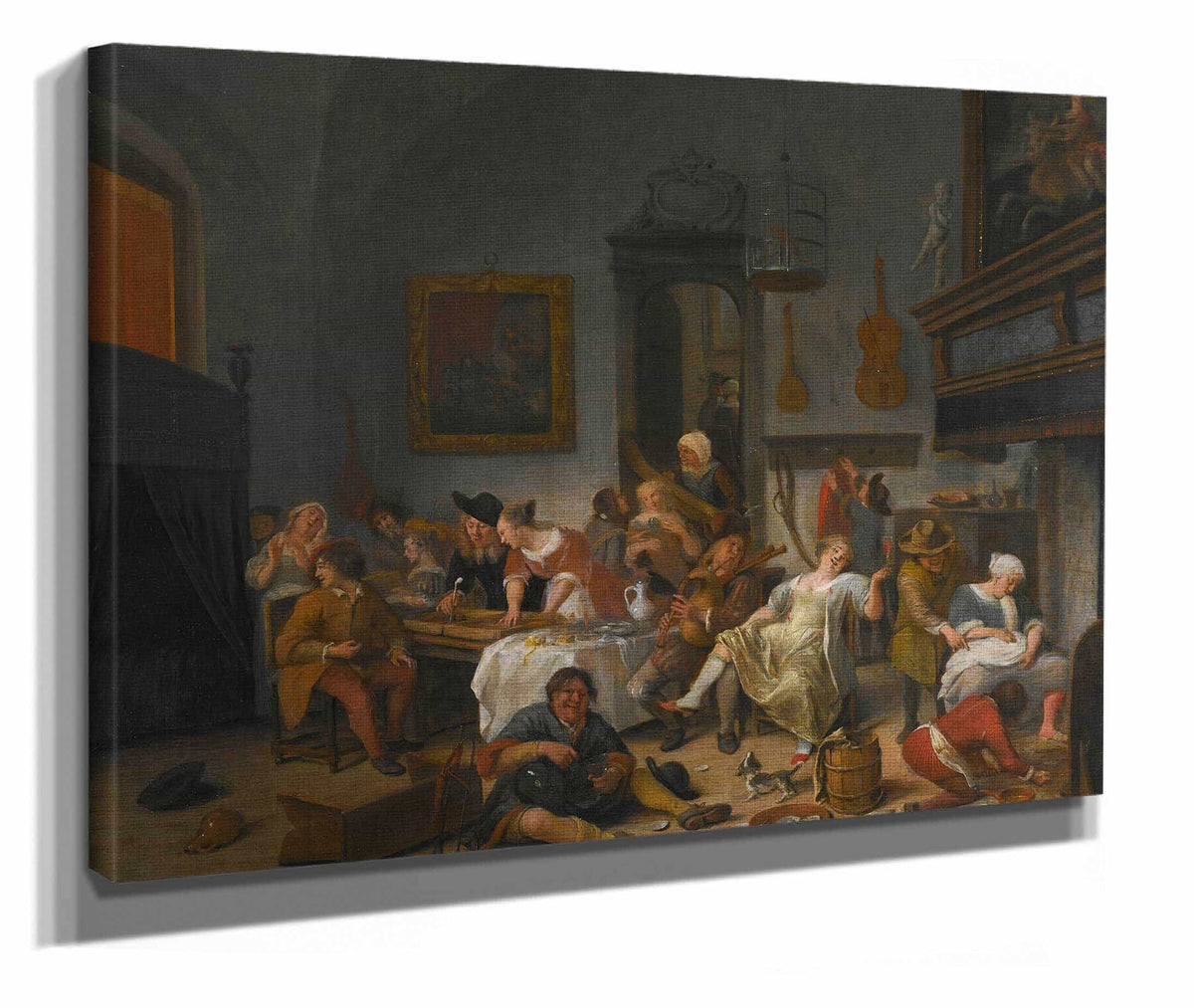 A Tavern Interior With People Drinking And Music Making by Jan Steen