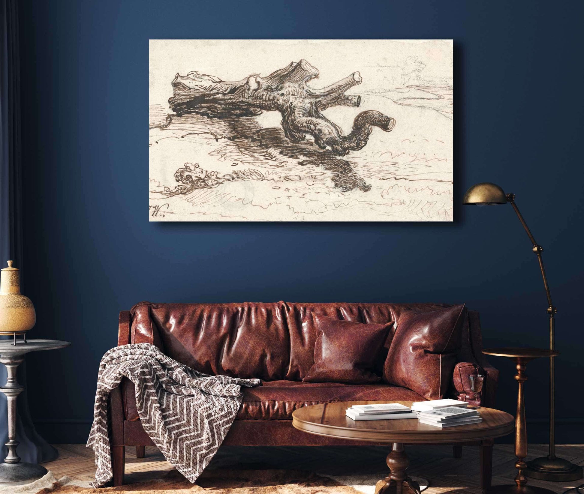 A Tree Trunk On The Ground by James Ward