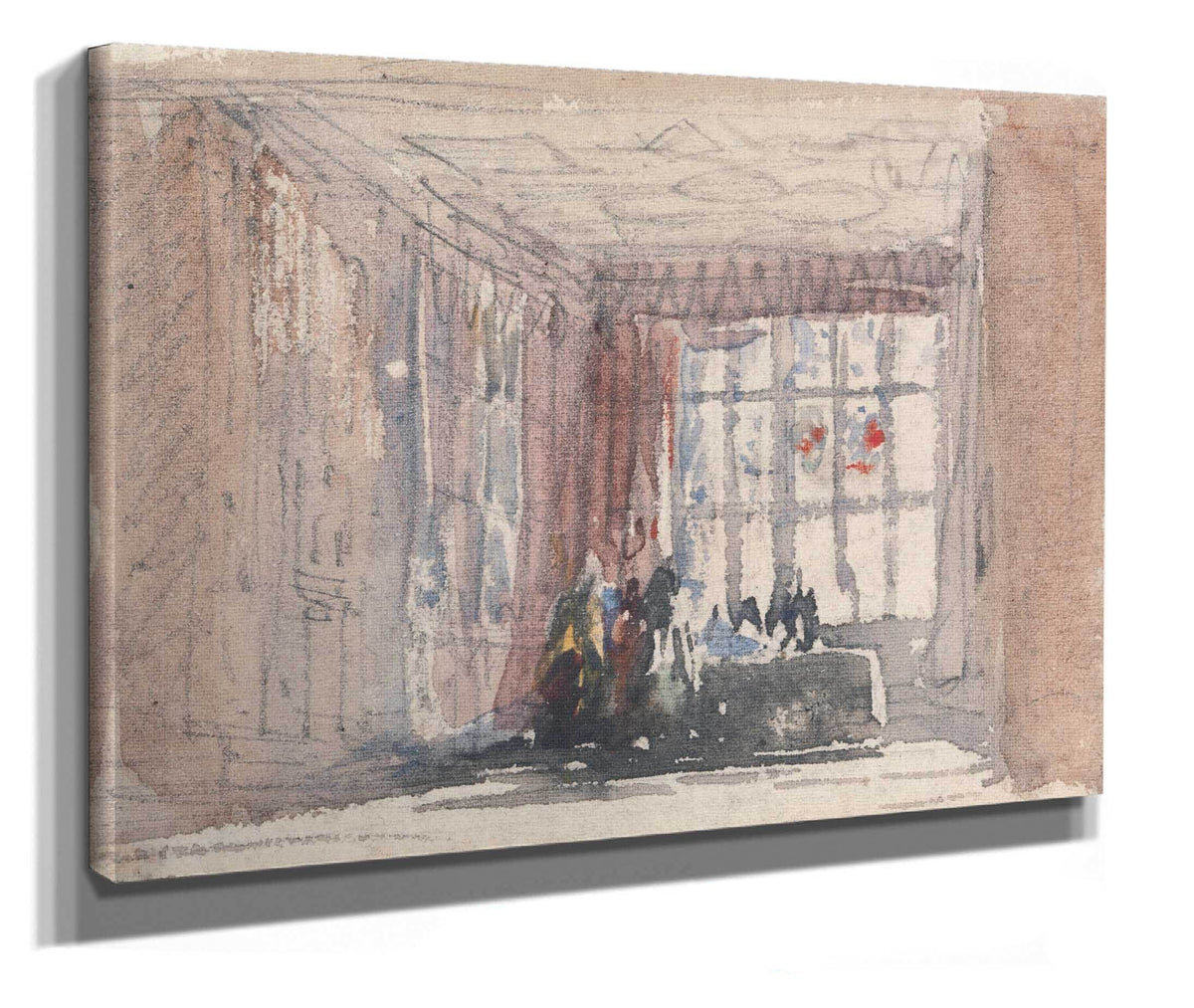 A Tudor Room With Figures Mid To Late S by David Cox